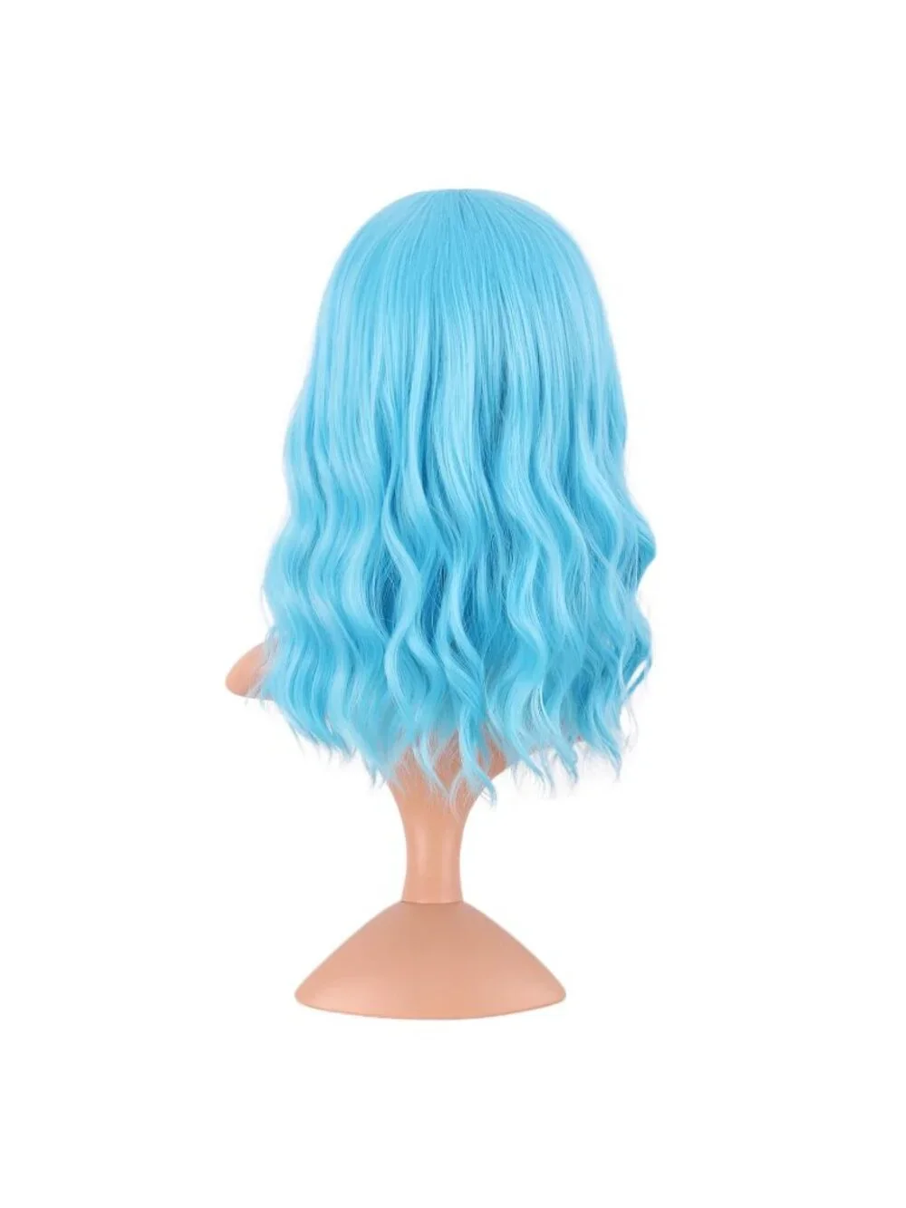 Women's Sky Blue 14 Inch Fresh Bright Synthetic Ordinary Short Wavy Curly Wigs